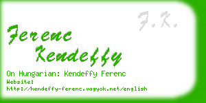 ferenc kendeffy business card